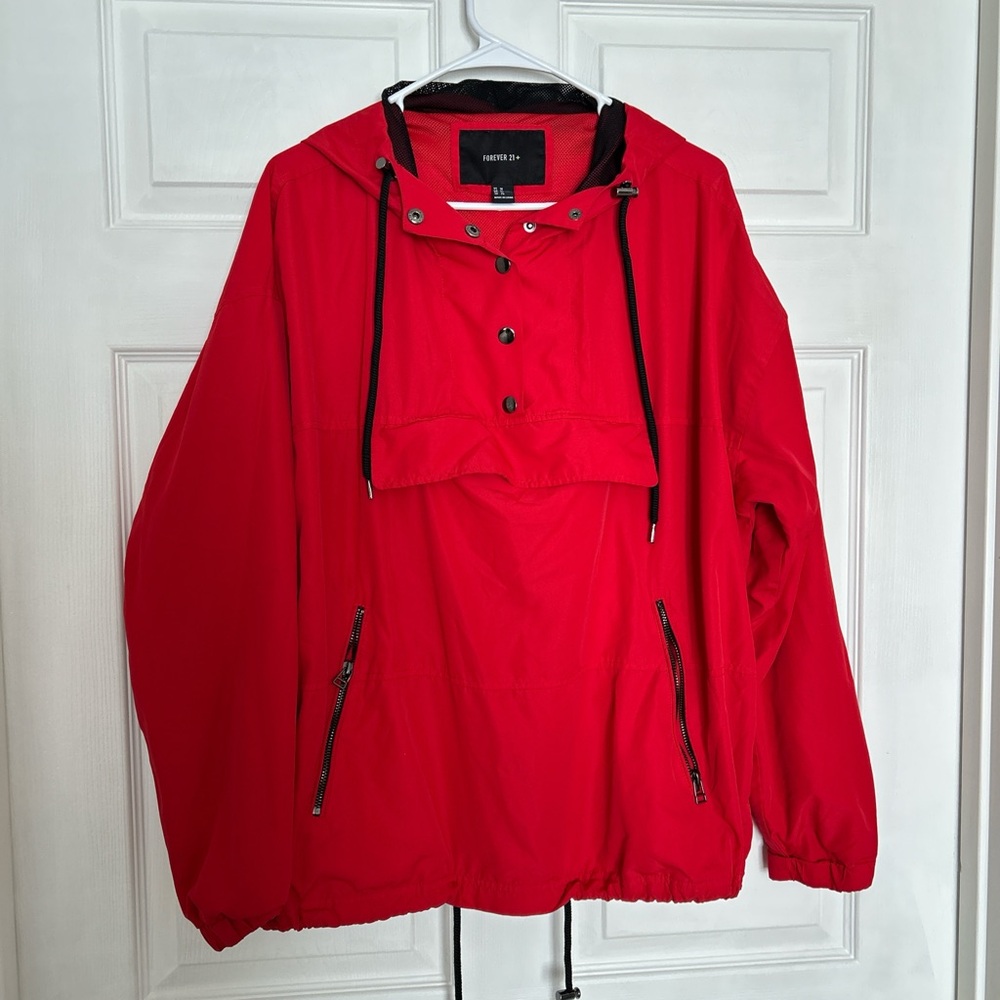 Forever 21 Vibrant Red Jacket with Black Details